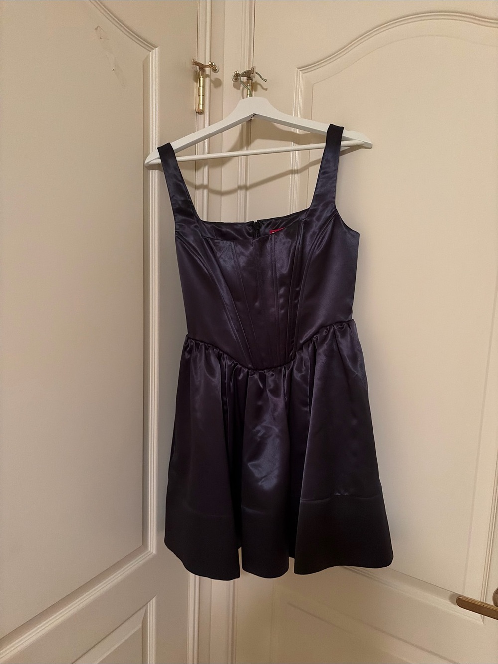 STAUD Black Structured Bodice Mini Dress